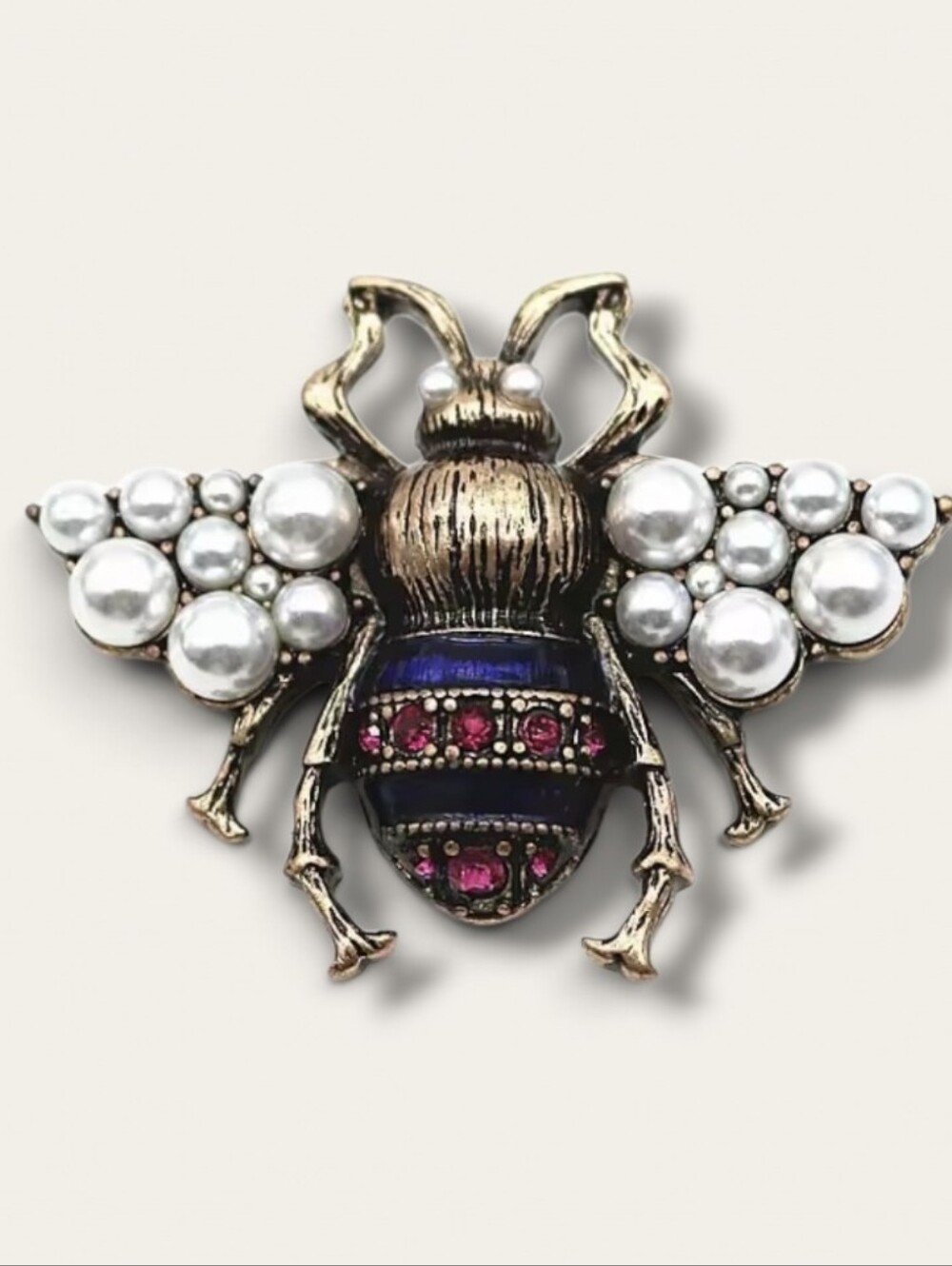 NWOT Anthropologie Insect Bee Pearl & Rhinestone Brooch